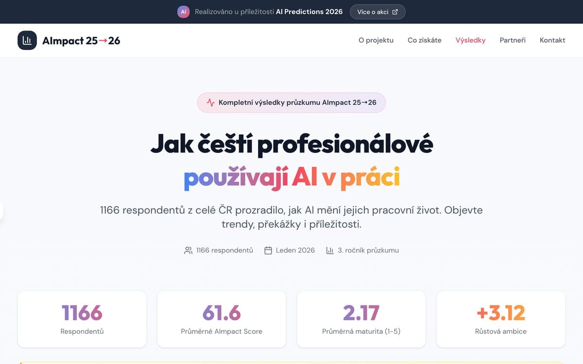 Výsledky průzkumu AImpact 25–26
